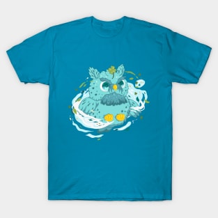 The little blue owl with pattern- for Men or Women Kids Boys Girls love owl T-Shirt